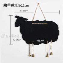 zakka note board Small blackboard Korean creative warm animal hanging message board Wooden hanging house number price tag