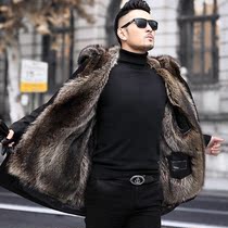 Mink jacket Mens winter Haining fur whole raccoon hair liner Parker clothing mens 2020 fur one-piece jacket