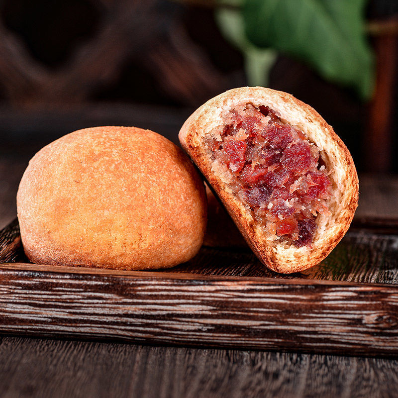 云腿月饼云南特产宣威火腿蛋黄月饼老式手工纸包月饼散装礼盒