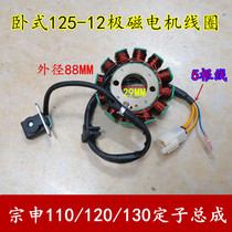 Zongshen horizontal 110 120 130 stator assembly horizontal 125-12 pole full DC Magneto coil