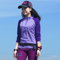 Outdoor Speed Dry Jersey Woman Long Sleeve Spring Autumn Slim Fit Stretch Breathable Printed Running Sports Climbing Quick Dry Tshirt