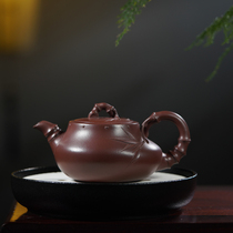 Early Yixing No 1 Factory Cultural Revolution master Zhou Guizhen handmade Teapot Purple sand old pot Raw mine Old Purple mud bamboo drum pot