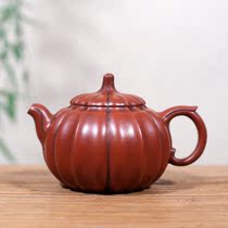 Taiwans first old Purple Sand pot Early Cultural Revolution a factory famous Wang Yinchun handmade old Zhu mud pumpkin tendon pattern pot
