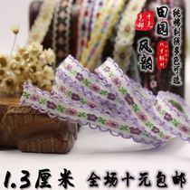 Cotton embroidery lace accessories 1 3cm wide webbing fabric ribbon side pastoral ethnic style Chinese lace