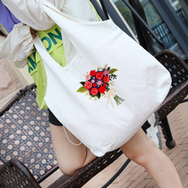 Handmade embroidery diy material bag Korean and Japanese students Joker shoulder cross body portable large capacity canvas womens bag