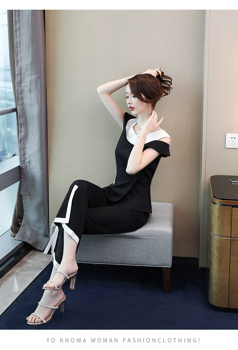 职业套装女夏季时尚赫本轻熟风御姐名媛气质女神范衣服两件套洋气