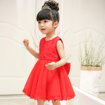 Baby autumn and winter girl's first-year dress skirt children's western style princess dress fluffy New Year dress