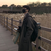 2021 new winter padded coat boys long woolen coat Korean cashmere men's woolen coat tide