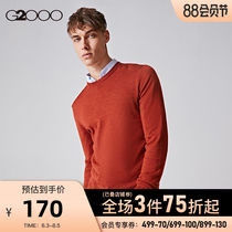 G2000 mens youth casual round neck sweater spring sheep wool blended base sweater loose