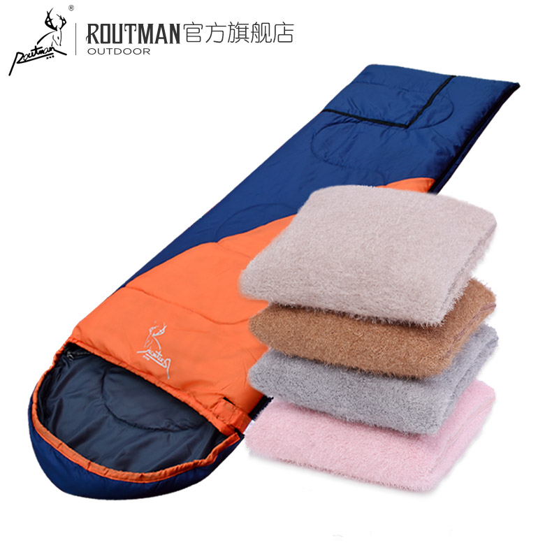 Road Terman Four Seasons Camping Outdoor Sleeping Bag Adults Super Light Autumn Winter Holding Pillow Sleeping Bag Office Midday Stay Warm