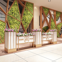 Outdoor wrought iron flower box table and chair combination flower bed sales department commercial street indoor milk tea table and chair fence partition flower trough