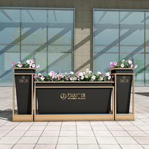 Outdoor wrought iron flower box combination flower bed sales department commercial street outdoor creative fence partition flower trough flower stand customization