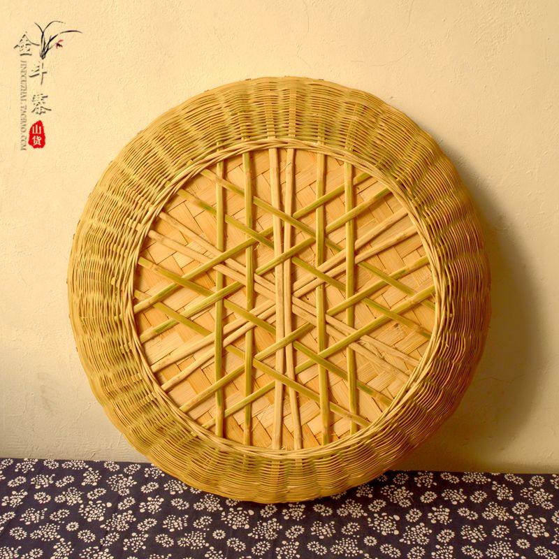 全手工竹编无孔双层簸箕专做水丸药匾加密精编簸箕竹匾可定做尺寸