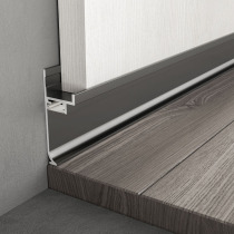 Holding Yong ground wall sticker aluminum alloy floor LED luminous skirting board stainless steel waterproof wall corner 9