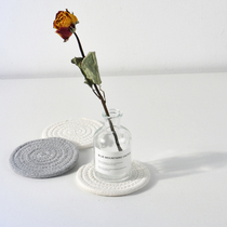ins wind Japanese-style threaded hand-woven cotton thread thickened coaster Non-slip anti-scalding heat-resistant mat Teapot bowl pad