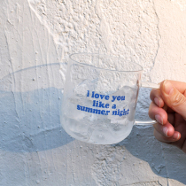ins Water cup I love you like a summer night Alphabet white love words glass Milk cup Coffee breakfast cup