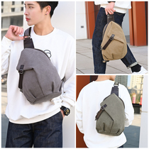 Mens retro chest bag multifunction canvas single shoulder bag 100 hitch male bag 2020 new minimalist casual skew satchel bag