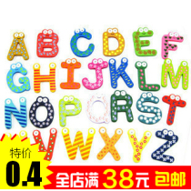 Large childrens early childhood letter refrigerator stickers cartoon wooden refrigerator stickers 26 English letters early education magnetic stickers toys