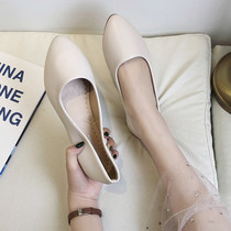 Single shoes with skirt Net red shoes children Super fire flat soft leather mother shoes black work shoes 2021 New Tide