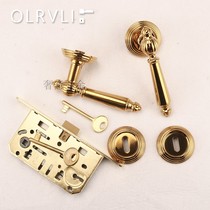 OLRVLI imported pure copper retro keydoor lock Northern Europe light luxury gold brass door knock silent lock