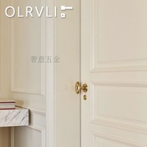 OLRVLI imported brass door lock retro-round ball lock Northern Europe light luxury door handle bathroom lock