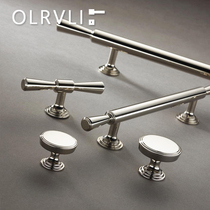 OLRVLI Italy pure copper silver - plated silver - style modern cabinet door handle closet door handle cupboard handle