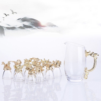 Lapunes high-grade twelve zodiac animal head white wine glass set crystal glass wine utensils wine glass cup