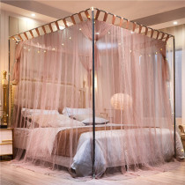 Old-fashioned four-pillar palace landing three-door princess single sand through pole Southeast Asia 12 meters single 1 8 double mosquito net