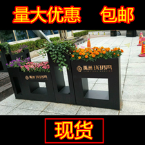 Outdoor wrought iron flower box combination square metal flower pool indoor art flower box partition