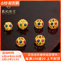 18K Gold Dragonfly Eye Hollowed-out Pearl Loose Bead Nepal Old Gold Ancient Phargold Accessories DIY bracelet handstring accessories