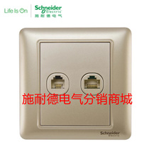 Schneider Electric switch socket dual computer information network socket panel wall weak electricity Ruiyi gold