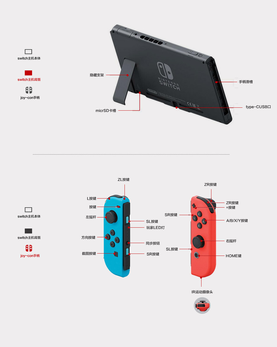 任天堂switch ns主机 彩色/灰色 现货即发