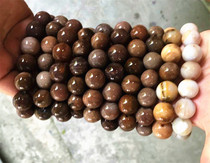 Fulai special price Myanmar natural A goods ice species fine tree jade silicified wood beads hand chain 17-18mm direct sales