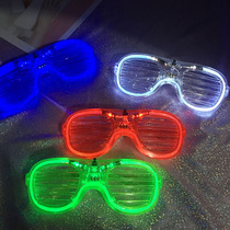 Super cool personality tide flash glowing sunglasses female Net red ins tremor style music festival glasses men