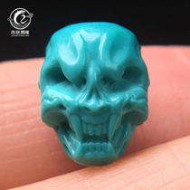 Yungai Temple original mine natural high porcelain blue turquoise skull Evil spirit sculpture text play King Kong Star Moon Bodhi accessories