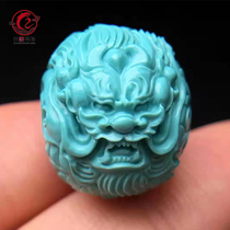 Yungai Temple original mine natural high porcelain blue turquoise loose beads carved round beads bracelet with beads dragon beads diy accessories