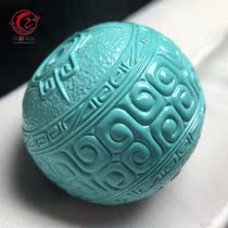 Shiyan raw ore turquoise reprint round beads single beads loose beads carved with beads pendant pendant handstring accessories