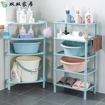 Shelf laundry detergent three-tier floor-to-ceiling table home beauty salon bathroom dish rack draining ground cargo bathroom