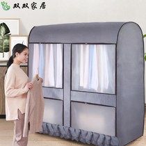 Double pole floor coat rack companion dust cover hanging clothes storage finishing bag Oxford cloth cover dust isolation cover