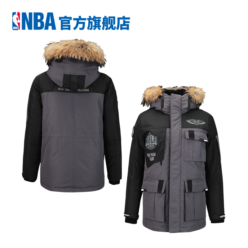 NBA潮流服饰 秋冬款鹈鹕队休闲运动外套羽绒衣 男女同款 MK0432AA产品展示图3