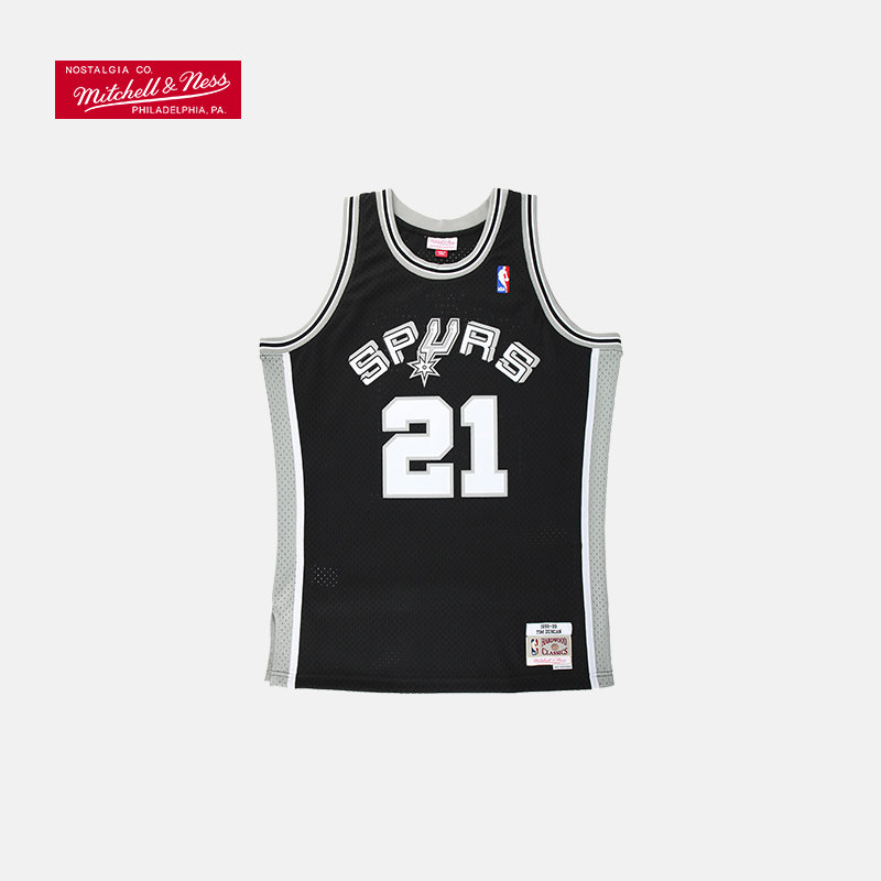 nba球衣 m&n swingman球迷版复古球衣 马刺队邓肯