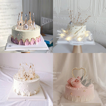 Birthday Crown goddess Net red tassel seagrass pearl crown cake decoration hat children headgear with bride