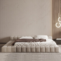 Nordic ins Wind bed simple modern light luxury technology cloth bed master bedroom double Japanese tatami floor low bed