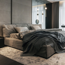 Italy baxter design minimalist leather bed Italian light luxury modern double bed master bedroom high-end atmospheric Villa