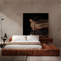 Nordic cloth bed Hong Kong style light luxury ins Net red bed modern simple master bedroom tatami Japanese style floor double bed