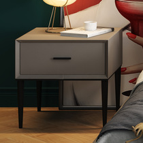 Italian bedside table simple modern leather arts ins Net red bedside drawer cabinet bedroom locker