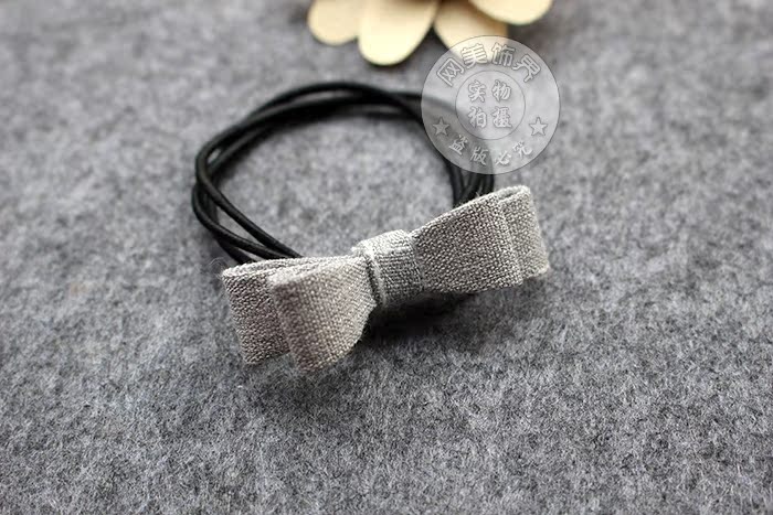 韩国纯手工棉麻打结发圈发绳复古蝴蝶结头绳扎头发高弹力皮筋头饰