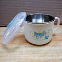 Cartoon children stainless steel lunch box can be layered round Bento Box anti-scalding with lid heat insulation fast food box