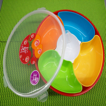 Brilliant living room five-grid sealed thickened candy box dried fruit basin with lid round combination creative dried fruit box