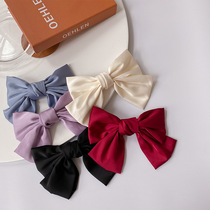 Girls Black Big Bow Headwear 2021 New Hair Rope Net Red Temperament Pony Tail Hair Band Girl Red hairclip